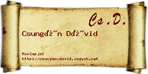 Csungán Dávid névjegykártya